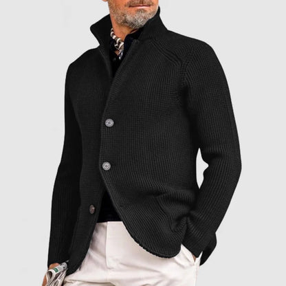 Men's Cardigan with button placket & rib pattern