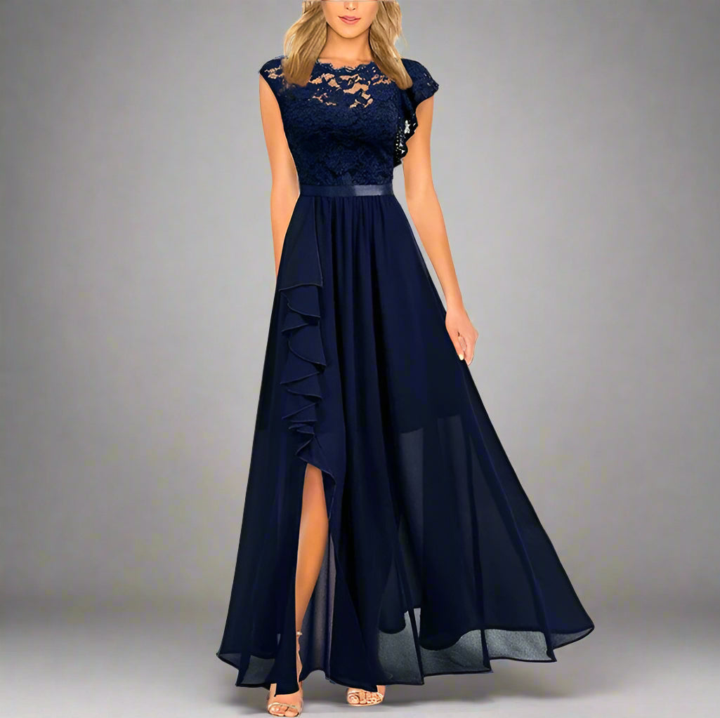 Thalia | Elegantes Damen Maxikleid mit Spitzeneinsätzen | Zeitlos, romantisch & fließend