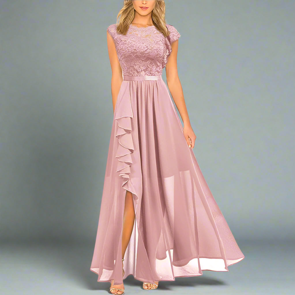 Thalia | Elegantes Damen Maxikleid mit Spitzeneinsätzen | Zeitlos, romantisch & fließend