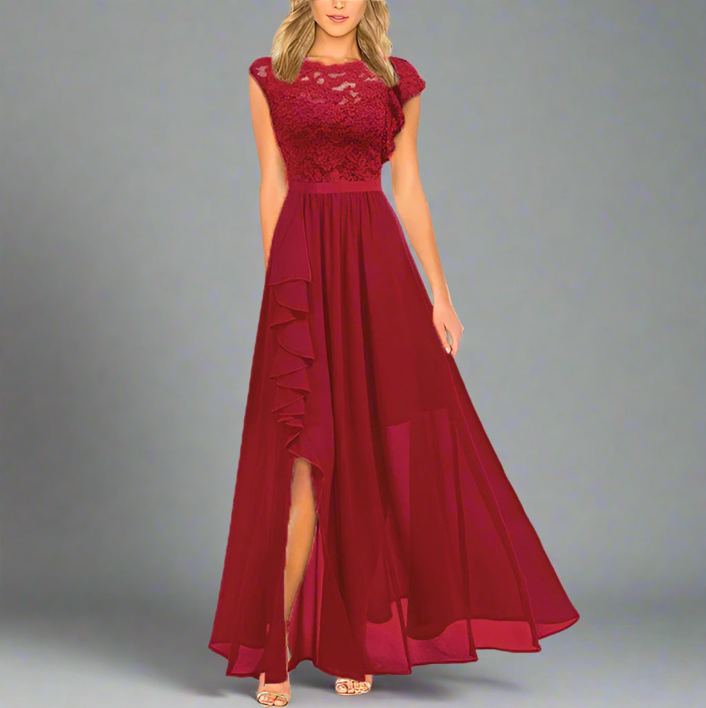 Thalia | Elegantes Damen Maxikleid mit Spitzeneinsätzen | Zeitlos, romantisch & fließend
