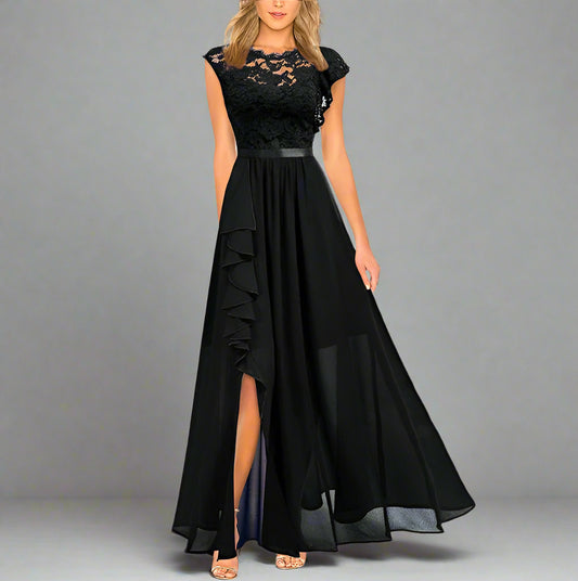 Thalia | Elegantes Damen Maxikleid mit Spitzeneinsätzen | Zeitlos, romantisch & fließend