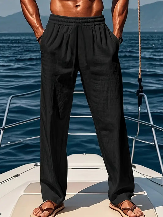 Weit geschnittene Herren Leinenhose | Luftige Sommerhose mit klassischem Stil